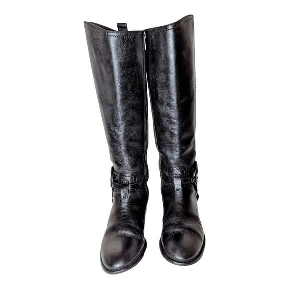 TORY BURCH Aaden Black Leather Riding Boot Size 5M - Picture 4 of 9